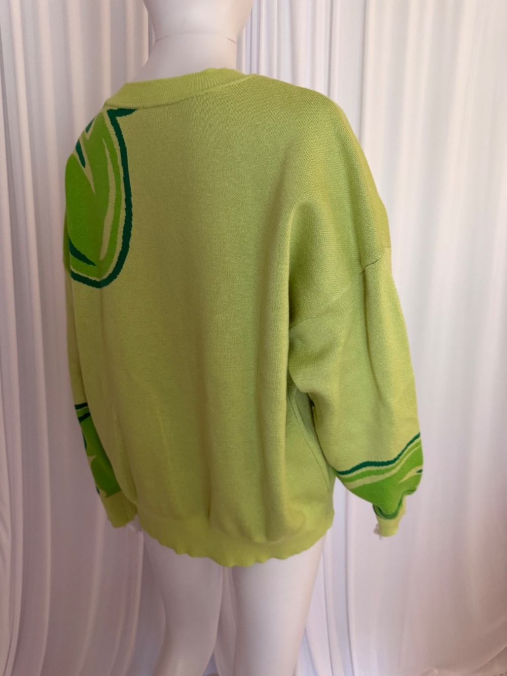 Jaclyn Smith Cactus Green Floral Jacquard Sweater Size XL NWOT - Picture 5 of 16